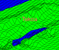 Chart showing terrain of Topka